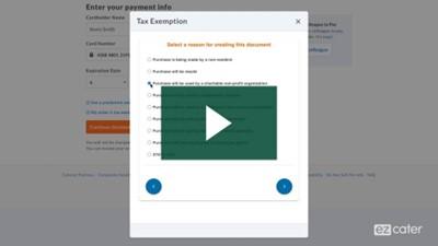 Watch a video about tax-exempt catering